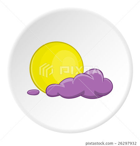 Clouds and moon icon, cartoon style Clouds and moon icon, cartoon style 26297932