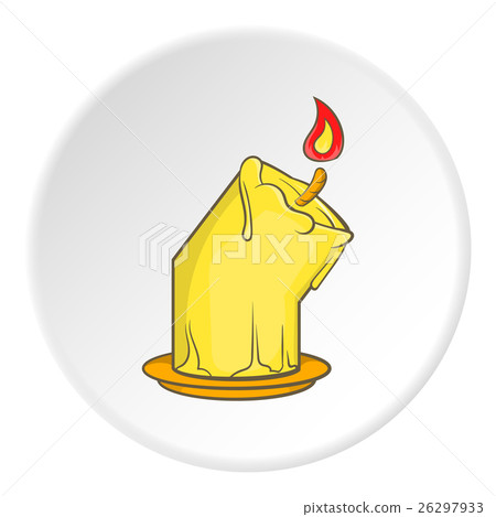 Melting candle icon, cartoon style Melting candle icon, cartoon style 26297933