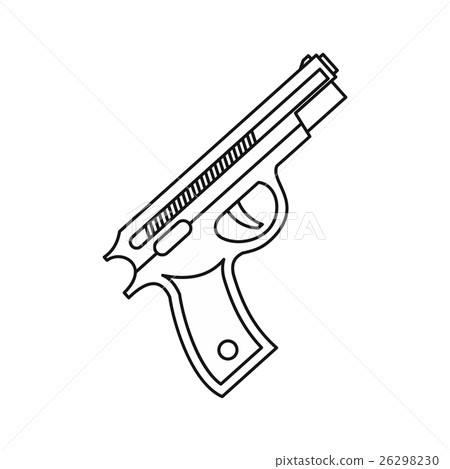 Pistol gun icon, outline style Pistol gun icon, outline style 26298230