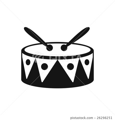 Drum and drumsticks icon, simple style 26298251