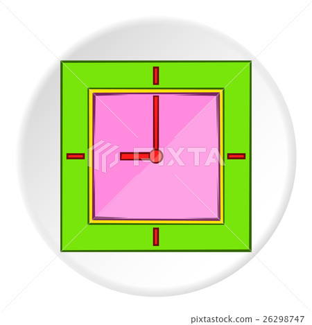 Square clock icon, cartoon style - Stock Illustration [26298747] - PIXTA