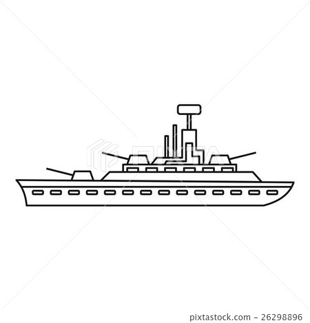 Military warship icon, outline style Military warship icon, outline style 26298896