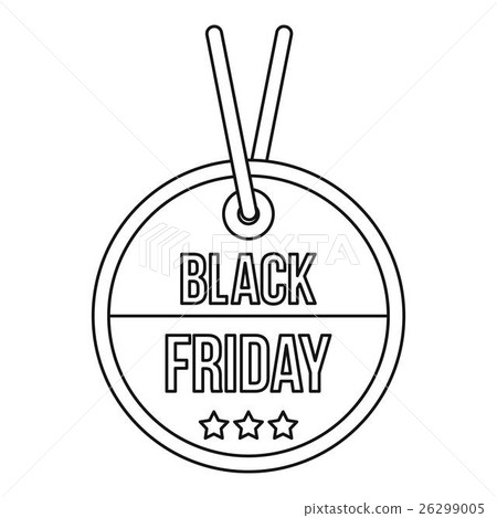 Black Friday sale tag icon, outline style - Stock Illustration ...