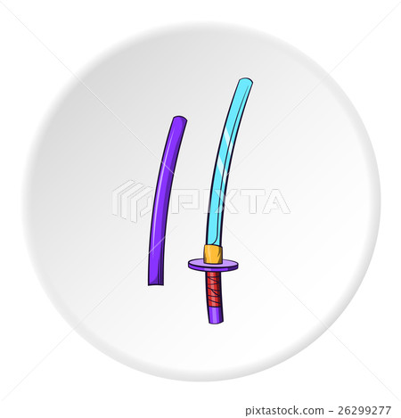 Katana icon, cartoon style 26299277