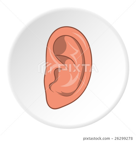 Ear icon, cartoon style 26299278