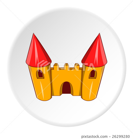 Toy castle icon, cartoon style 26299280