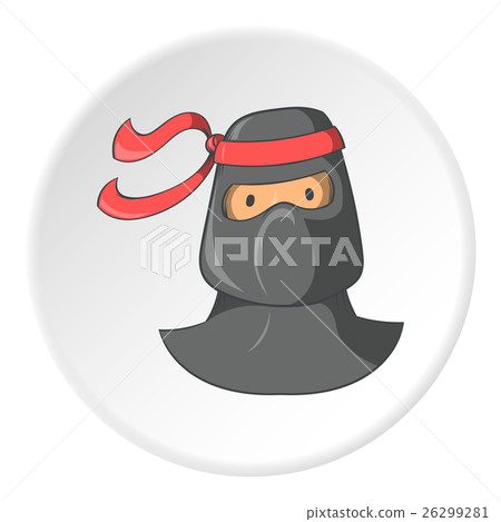 Ninja icon, cartoon style 26299281