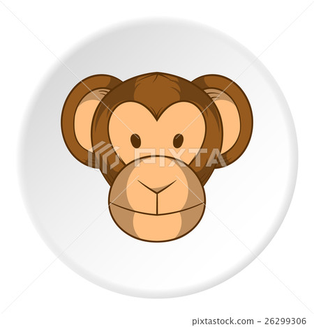 Monkey face icon, cartoon style 26299306