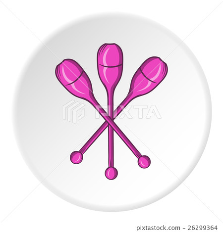 Devil sticks icon, cartoon style 26299364