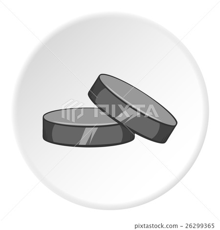 Hockey puck icon, cartoon style 26299365