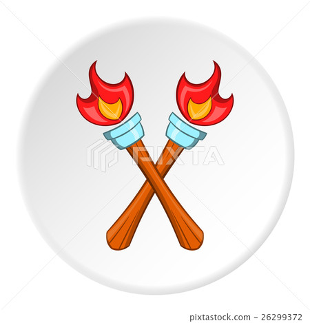 Two torches icon, cartoon style - Stock Illustration [26299372] - PIXTA