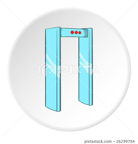 Check on metal detector icon, cartoon style 26299784