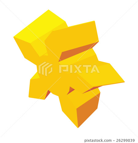 Gold five-pointed star icon, isometric 3d style 26299839