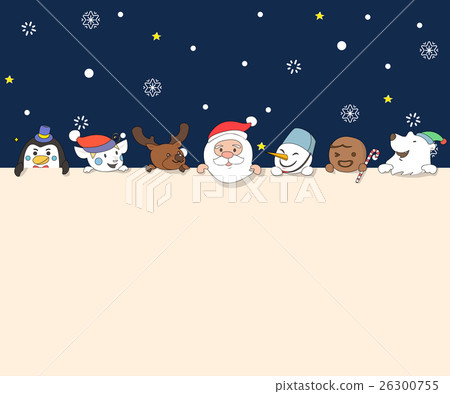 Christmas character holding board 26300755