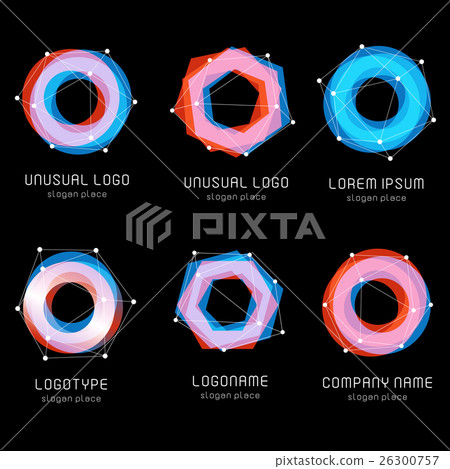 Unusual abstract geometric shapes. Vector logo set Unusual abstract geometric shapes. Vector logo set 26300757