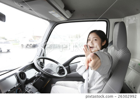 Female truck driver image Female truck driver image 26302992