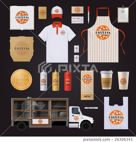 Pizza Corporate Identity Template Design Set 26306341