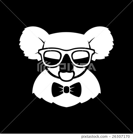 hipster cute koala in glasses and bow tie. simple-插圖素材 [2630