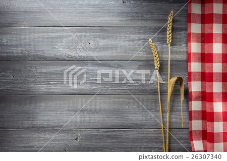 ears of wheat on wood ears of wheat on wood 26307340