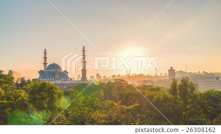 Sunburst sunrise at Kuala Lumpur Mosque 26308162
