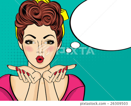 Surprised pop art woman . Comic woman Surprised pop art woman . Comic woman 26309503