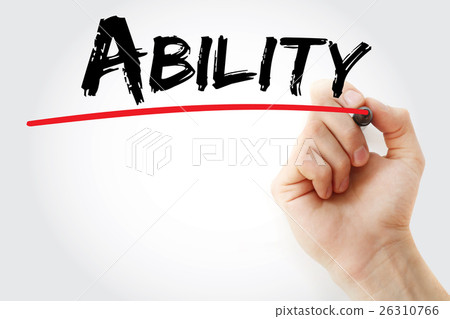 Hand writing ABILITY with marker 26310766