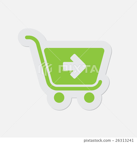 simple green icon - shopping cart next 26313241