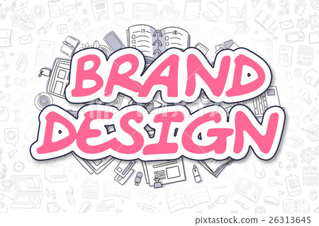 Brand Design - Doodle Magenta Word. Business Brand Design - Doodle Magenta Word. Business 26313645