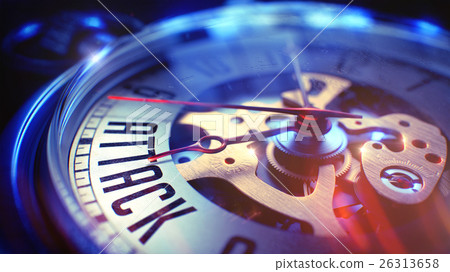 Attack - Phrase on Watch. 3D Render. 26313658