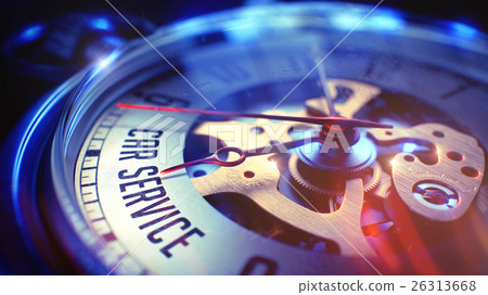 Car Service - Phrase on Vintage Watch. 3D 26313668