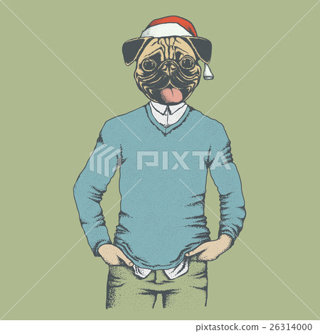 Stock Illustration: Pug dog vector illustration