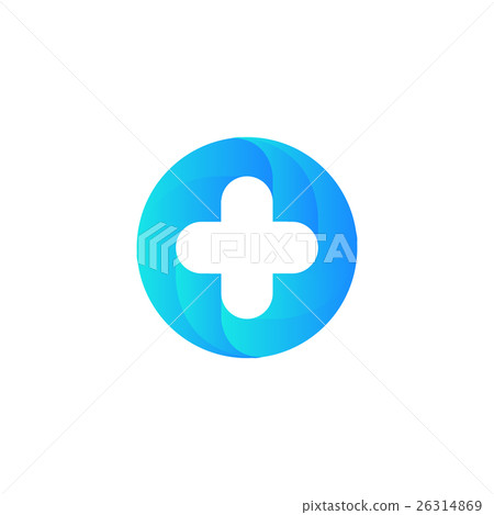 Blue vector medical cross logo. Round shape Blue vector medical cross logo. Round shape 26314869
