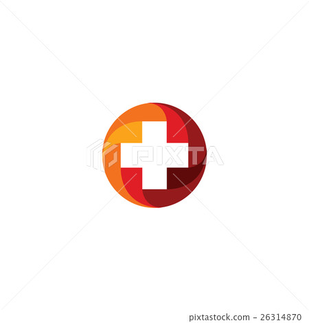 Red vector medical cross logo. Round shape Red vector medical cross logo. Round shape 26314870