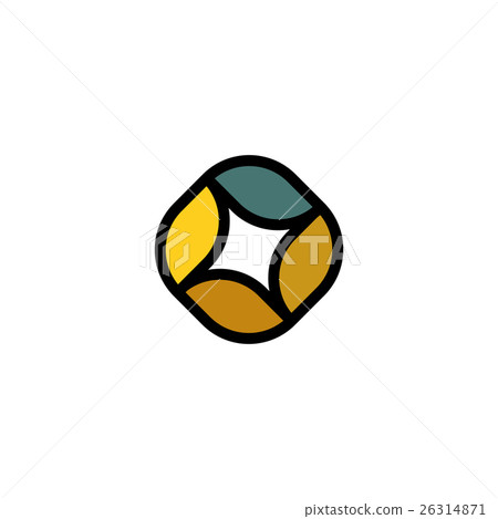 Islated blue and yellow abstract logo. Rhombus Islated blue and yellow abstract logo. Rhombus 26314871