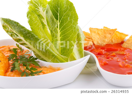 Nachos, cheese and red sauce, vegetables Nachos, cheese and red sauce, vegetables 26314935