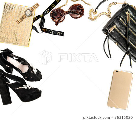 Fashion mock up with business lady accessories Fashion mock up with business lady accessories 26315020