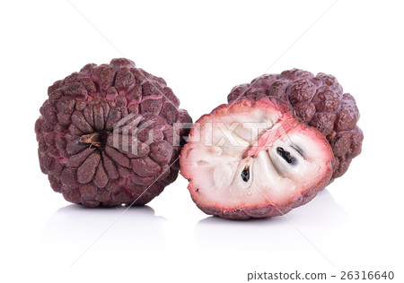 Purple custard apple on white background 26316640