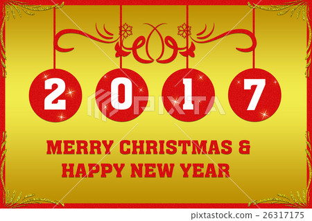 Merry Christmas and Happy new year 2017 card Merry Christmas and Happy new year 2017 card 26317175