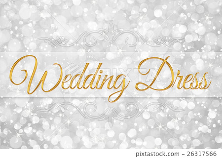 wedding dress word on white silver glitter 26317566