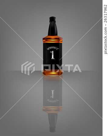 realistic whisky bottle with reflect shadow 26317962