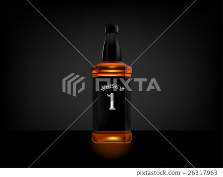beautiful whisky bottle on dark background 26317963