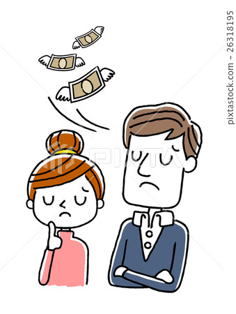 Couple, couple: money fly away and disappears 26318195