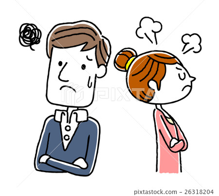 Couple, couple: My wife's bad mood - Stock Illustration [26318204] - PIXTA