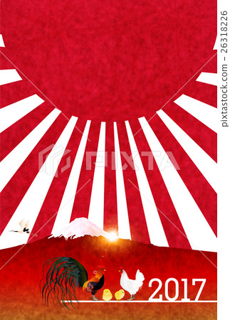 Rooster chicken Mt. Fuji postcard 26318226