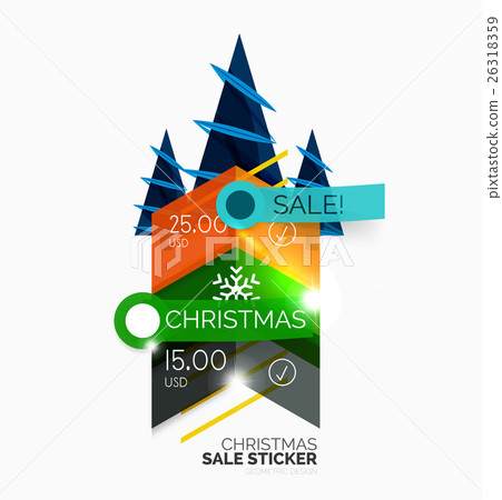 Paper Christmas and New Year banner Paper Christmas and New Year banner 26318359