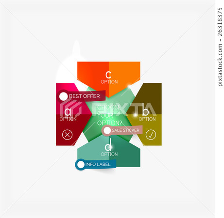 Paper infographic banners and stickers Paper infographic banners and stickers 26318375