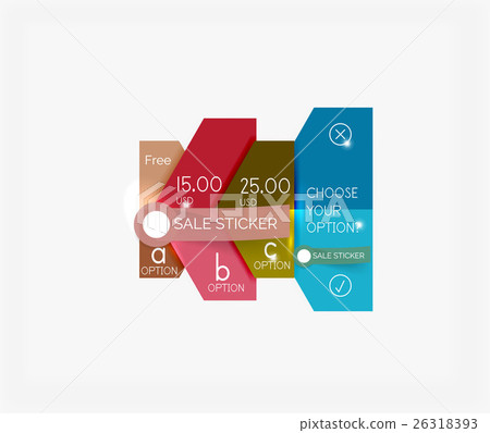 Paper infographic banners and stickers 26318393