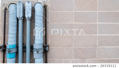 Group of Air pipe on wall. 26319111