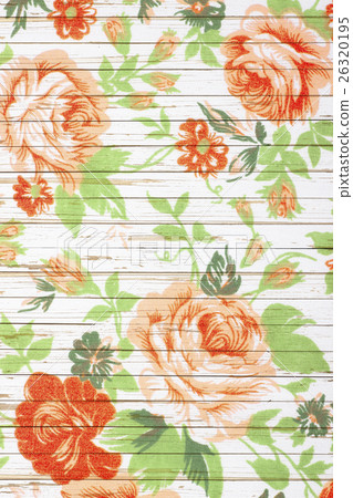 Rose vintage from fabric on white wooden Rose vintage from fabric on white wooden 26320195