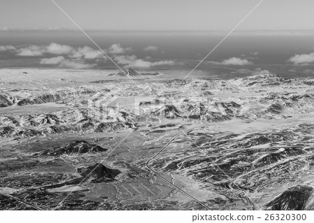 Aerial view mountain view Iceland winter 26320300